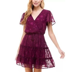 🔥SALE🔥 CITY STUDIO JUNIORS FLUTTER SLEEVE TIERED DRESS SIZE XXL